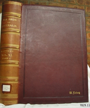 Hard cover with gold embossed text