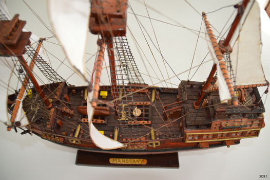 View shows the layout of the ship's deck