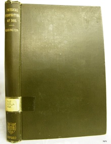 Book, Lectures on Some of the Physical Properties of Soil