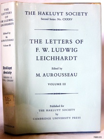 Book, The Letters of F W Ludwig Leichhardt Vol 3