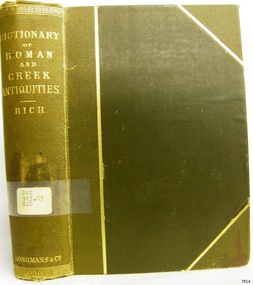 Green cloth hardcover with reinforced spine and corners. Embossed gold print on spine.