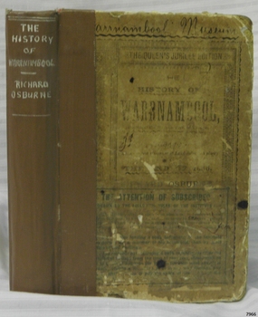 Spine is reinforced and has hand written title. Cover has handwriting on the top.