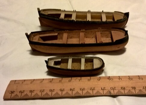 Set of small model boats