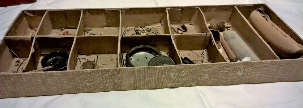 Box of accessories used in making the ship model