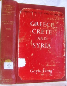 Book, Australia in the War of 1939-1945 Greece Crete and Syria