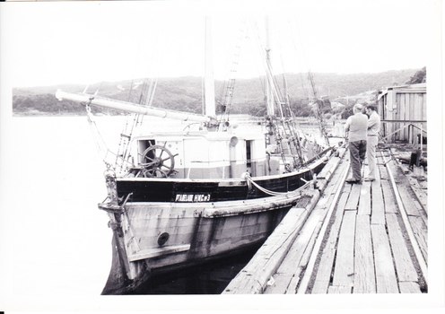 Photograph, REGINALD M in port, opposite side of bow with name "Pt Adelaide" painted on bow