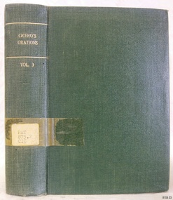 Book, The Orations of Marcus Tullius Cicero Vol 3