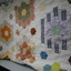 The pattern is made from hundreds of coloured six-sided shapes