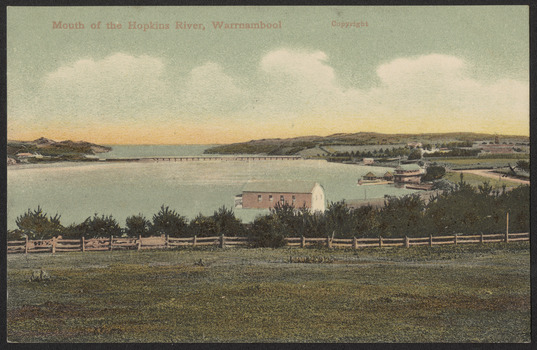 Photograph taken from the north towards the Hopkins Bridge and river mouth in the south