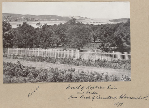 Image of bridge, taken from the back of the Warrnambool cemetery to the Hopkins River  mouth