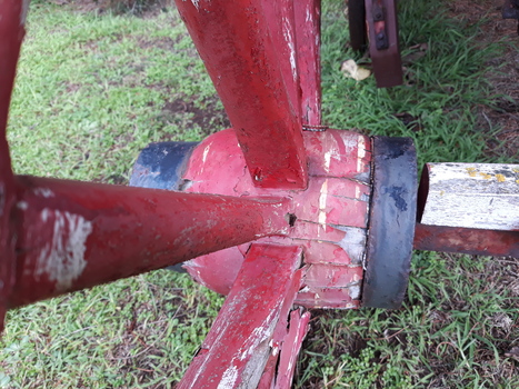 Close-up of the spokes and hub of a wheel