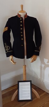 Victorian Garrison Artillery Corps Sergeant's jacket on display