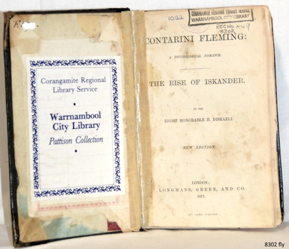 Stockers on inside cover and inscriptions and stamps on Fly page 