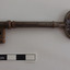 Iron latch key with oval handle