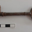 Other side of iron latch key with oval handle