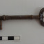 Iron latch key with oval handle