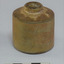 Straight sided round clay bottle with short neck and narrow mouth