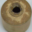Brown clay bottle has round mouth with rolled lip