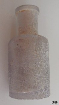 Glass has marks showing the stages of the blown glass