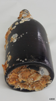 Heel is pushed out. Glass ripples around the body.