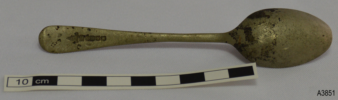 Old English design and Maker's Marks on tip on handle's underside. 