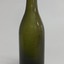 Bottle green, has smooth lines and is finished with a blob top