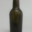 Bottle, olive green,  has double collar, slightly bulbous neck and body tapers to base