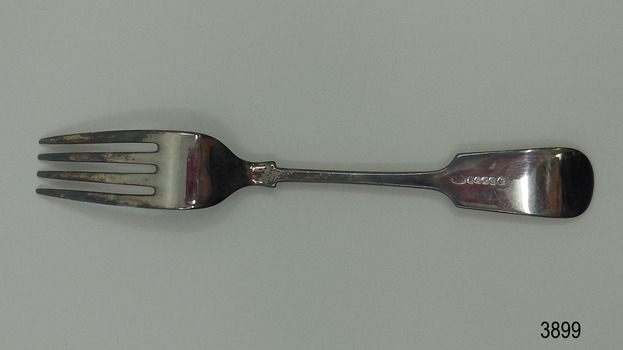 Underside of fork has embossed maker's marks