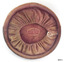 Lining of lid is gathered, allowing for something to be inserted. Maker's stamp in gold lettering is printed onto lining.