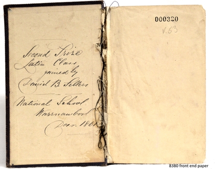 Presentation: Handwritten inscription, seven lines of script