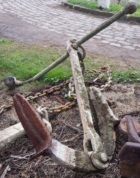 Photograph taken before anchor was placed in its current location 