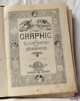 Cream paper with black sketches, illustration and print