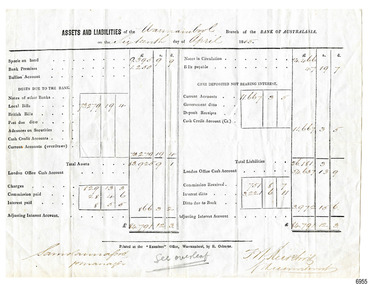 Rectangular pre-printed form, completed by hand in pen and ink