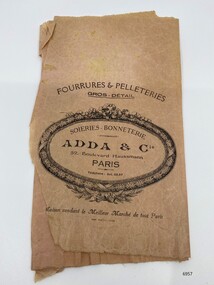 Container - Brown paper shopping bag from Adda & Co. Paris, c. early 20th century