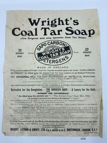 Advertisement for Wright's Coal Tar Soap