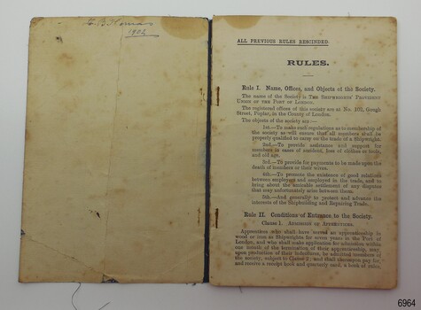 Inscription on inside cover. Spin has come away from pages.