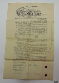 Printed certificate with handwritten details and wax seals