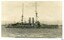 Black and white photograph of a battleship