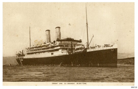Sepia photograph, ssip near land