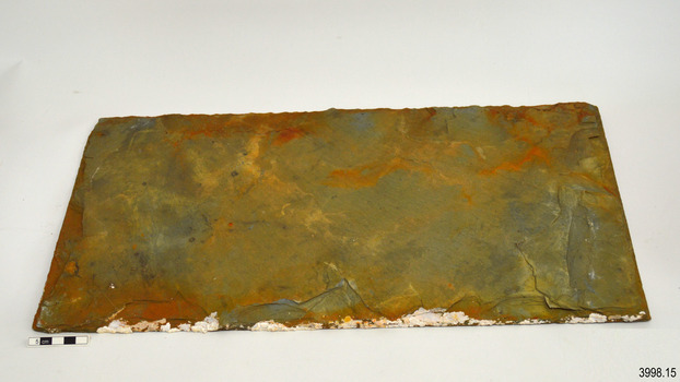 Tile has encrustations along the edge