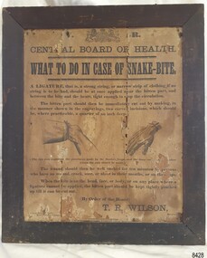 Poster printed on fabric in wooden frame