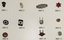 Three rows and four columns of badges