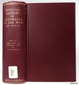 Book, Official History of Australia in the War of 1914-1918 Vol 3