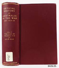 Book, Official History of Australia in the War of 1914-1918 Vol 5