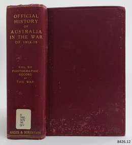 Book, Official History of Australia in the War of 1914-1918 Vol 12