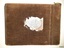 Brown velvet-covered rectangular metal case