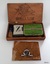 Brushes, stencils inks and other accessories pack into the box
