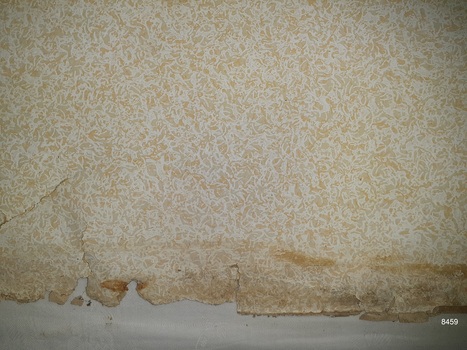 Pattern is embossed, cream on white background.