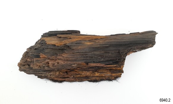 Wood surface has fur-like fibres and charcoal appearance