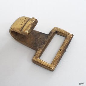 Polished brass buckle hook with rectangular fitting